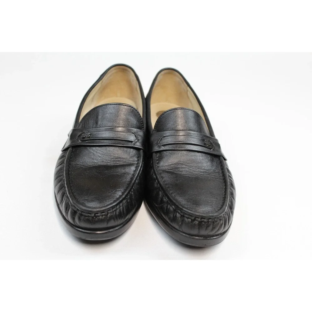 SAS Shoes Ace Men's Slip-On Loafers Sz 13M Black Handsewn Leather USA Made